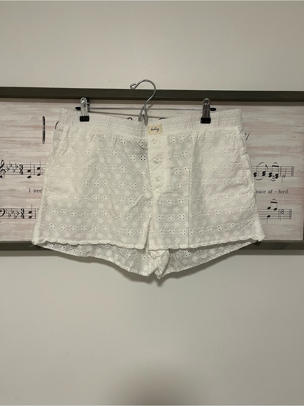 wild fable White Eyelet High-Rise Shorts
